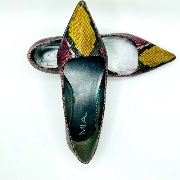 MIA Shoes - MIA Lily Snakeskin Low Heel Flats- 8 Medium